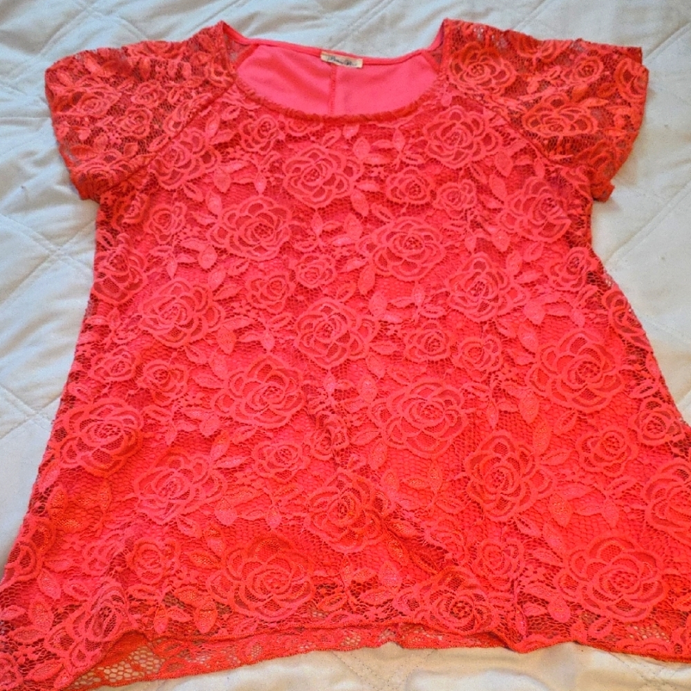 Vibrant Pink Lace Top